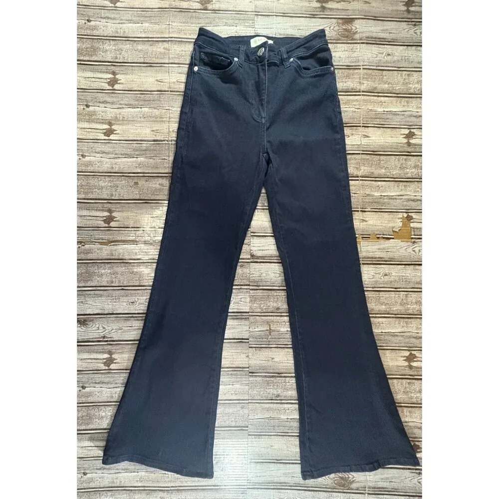 REISS Beau High Rise Stretch Flared Jeans sz 27 color Dark Indigo NWOT - Picture 6 of 9